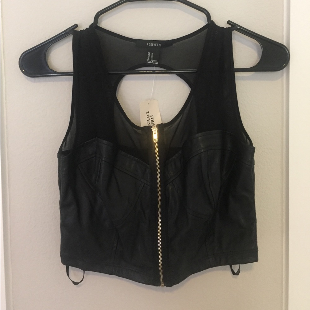 Faux Leather Crop Top